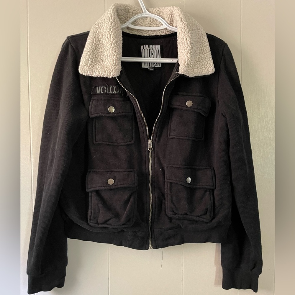 Volcom Multi-Pocket, Faux Fur Collar, Woman’s Jacket